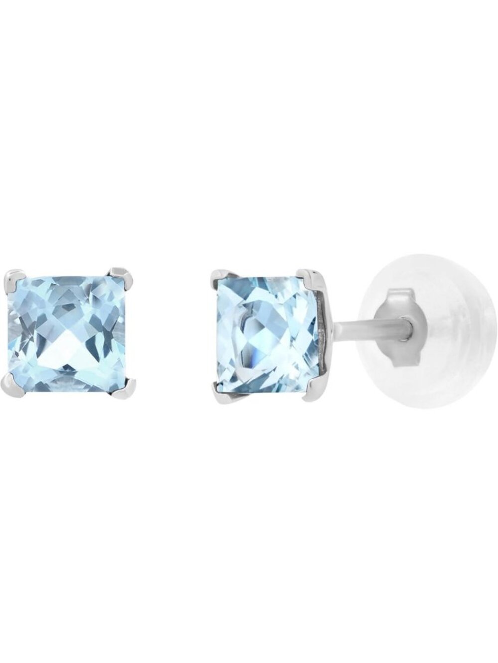 14K Gold 4MM Gemstone Square Stud Earrings for Women - Elegant & Stylish Jewelry